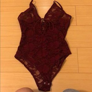 Bodysuit lace burgundy